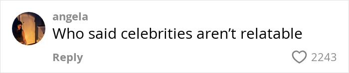 Comment reads, "Who said celebrities aren&rsquo;t relatable," with 2243 likes on a post about Benny Blanco's shower habit.