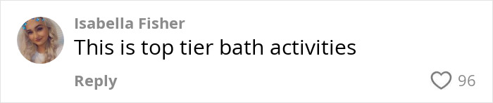 Comment comparing Benny Blanco's shower habit to top tier bath activities, with high engagement.