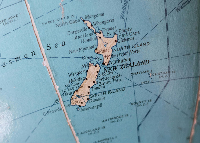 Map highlighting New Zealand, the country often humorously mentioned by people.
