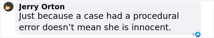 Comment by Jerry Orton discussing case procedural error in overturned woman's execution conviction.