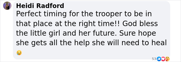 Comment praising Kansas trooper's rescue of kidnapped 6-year-old girl. Comment praising Kansas trooper's rescue of kidnapped 6-year-old girl.