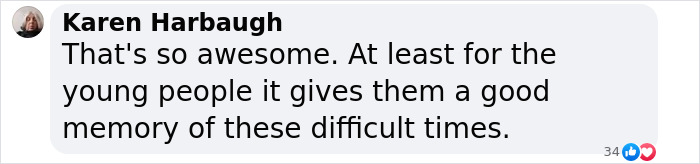 Comment praising support for teen victims after LA fires, highlighting positive memories amid difficulties.