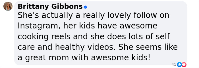 Instagram user praises Natalie Suleman as a great mom with 14 kids, highlighting their cooking reels and self-care videos.
