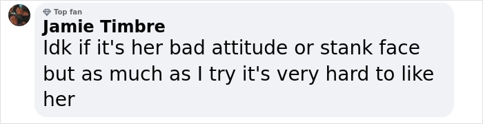 Comment about Chappell Roan's Paris Fashion Week debut, expressing difficulty in liking her.