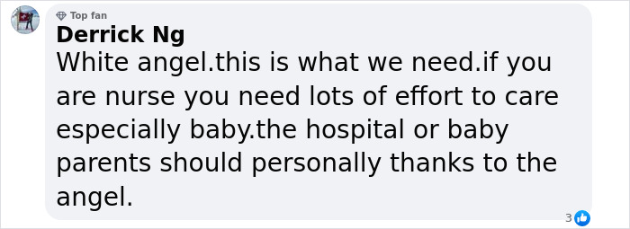 Comment praising nurses as "angels" for protecting newborns during Myanmar earthquake.