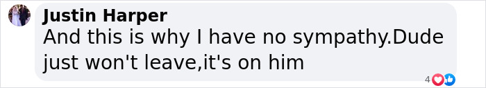 Comment expressing lack of sympathy towards someone in a controversial situation. Comment expressing lack of sympathy towards someone in a controversial situation.