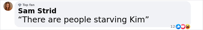 Comment by Sam Strid, addressing Kim Kardashian, focuses on public reaction to alleged diamond stunt.