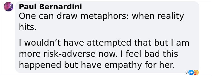 Comment discussing reality and empathy after tourist train incident. Comment discussing reality and empathy after tourist train incident.