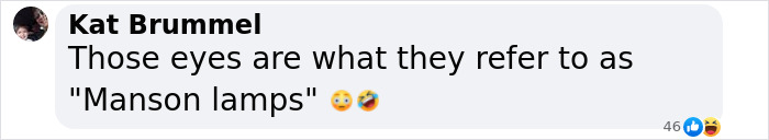 Comment mentioning "Manson lamps," referencing viral Georgia sorority girl. Comment mentioning "Manson lamps," referencing viral Georgia sorority girl.