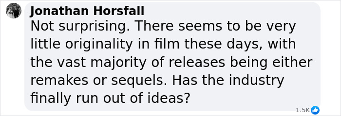 Comment about originality in films, referencing remakes and sequels, related to 'Snow White' theater turnout.