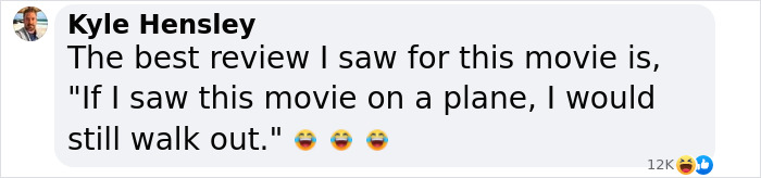 Review quote highlights 'Snow White' empty theaters in primetime; humorously critiqued even on a plane.