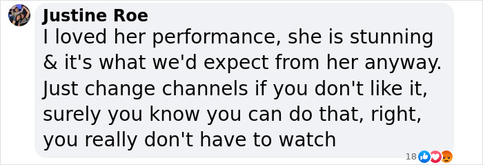 Text post praising Sabrina Carpenter's Brit Awards performance with emojis reacting positively and negatively.