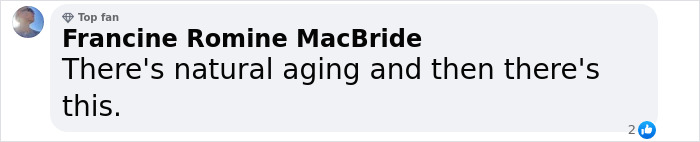 Comment by Francine Romine MacBride expressing concern over Scrubs star's look.