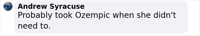 A comment mentioning Ozempic in relation to recent concerns at a premiere event.