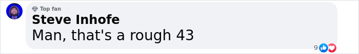 Comment with user expressing a critical opinion, referencing age.