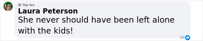 Comment by a top fan on shocking news about a mom under influence harming her children. Comment by a top fan on shocking news about a mom under influence harming her children.