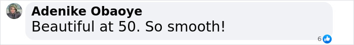 User comment praising beauty at 50 in response to Eva Longoria's birthday photo.