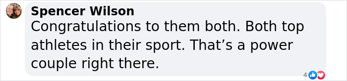 Comment congratulating Jake Paul and the world's hottest speed skater as a power couple in sports.