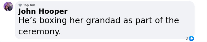 Comment humorously referencing a boxing ceremony.