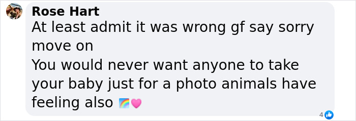 Comment on US woman accused of taking a baby wombat, discussing animal feelings and apology.