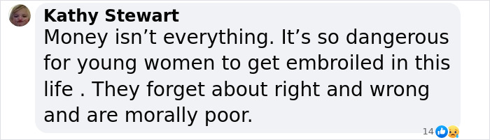 Comment discussing dangers for young women linked to trafficking investigation at "Porta Potty" parties.