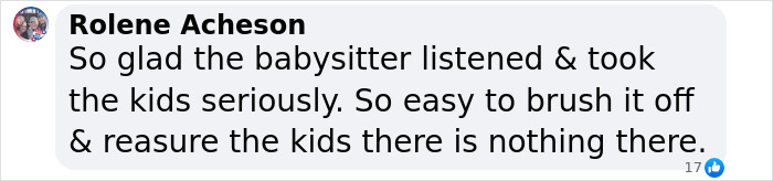 Babysitter praised for checking under kid's bed after haunted hiding man scare in comment exchange.