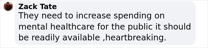 Text message from Zack Tate discussing mental healthcare spending.