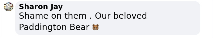 Sharon Jay's comment about Paddington Bear statue incident with military personnel.