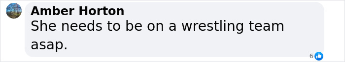 Comment about prom dress heist, suggesting a girl join a wrestling team.