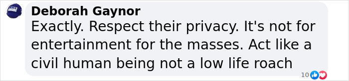 Comment on privacy and respect regarding Gene Hackman's family situation.