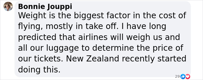 Plus-size woman challenges trolls, highlighting airline weight policies in text message.