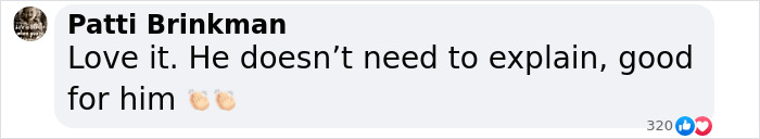 Comment by Patti Brinkman applauding Morgan Wallen's decision on SNL, with clapping emojis.