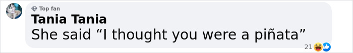 Comment saying "She said 'I thought you were a piñata'," related to lip reader and track athlete situation. Comment saying "She said 'I thought you were a piñata'," related to lip reader and track athlete situation.