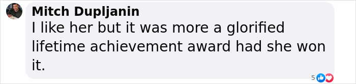Comment on Demi Moore&rsquo;s Oscars loss, mentions lifetime achievement award.