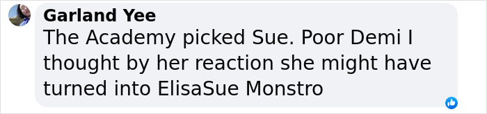 Comment on Demi Moore's Oscars loss, mentioning her emotional reaction.