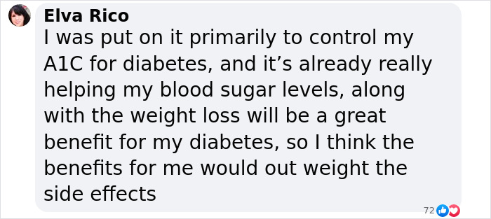 Comment discussing weight loss benefits and side effects related to Hollywood's Ozempic trend. Comment discussing weight loss benefits and side effects related to Hollywood's Ozempic trend.