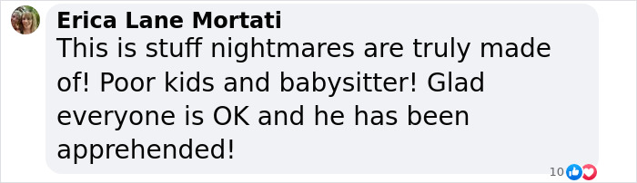 Comment expressing concern for poor kid and babysitter after a frightening incident finding a man hiding.