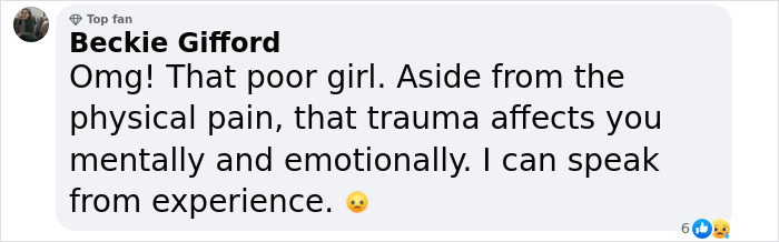 Comment expressing empathy over bride-to-be assaulted at bachelorette party.