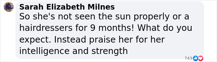 Comment discussing effects on astronauts in space for 9 months, highlighting intelligence and strength.