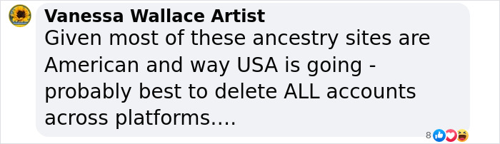 Comment on urgency of deleting accounts amid genetics company bankruptcy news.