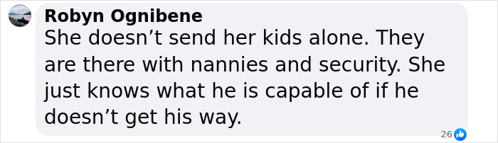 Comment discussing concerns about kids' safety amid issues with Kanye. Comment discussing concerns about kids' safety amid issues with Kanye.