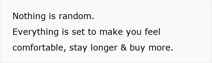Text about supermarket psychological tricks to increase purchases.