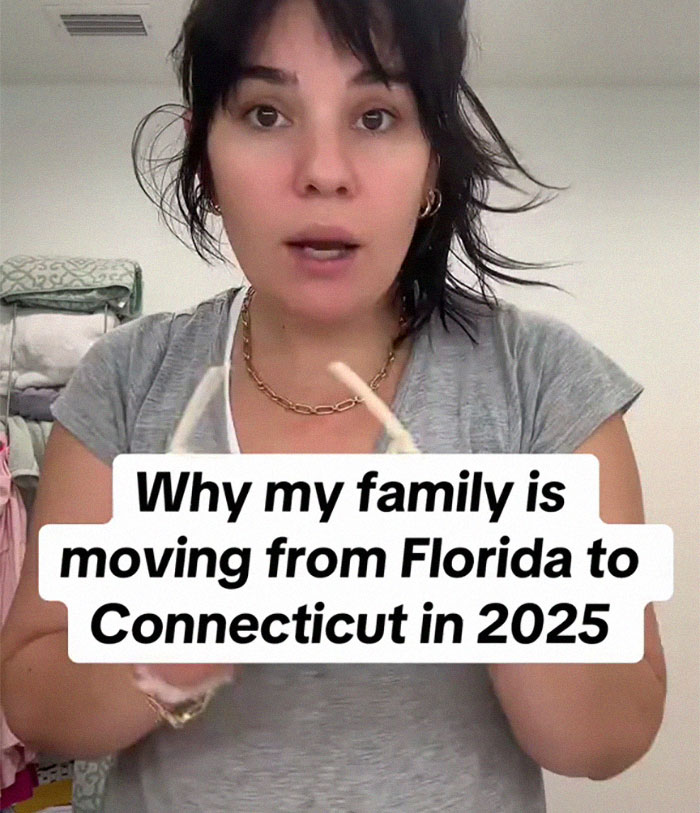 Mom explains move to blue state, sharing thoughts on Florida to Connecticut relocation.