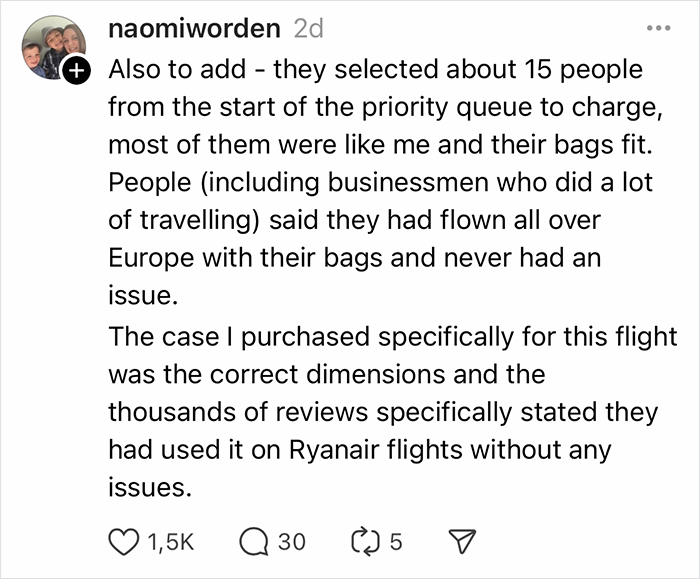 Woman’s Luggage Perfectly Fits The Required Size, Has To Pay Extra Or Not Fly Woman’s Luggage Perfectly Fits The Required Size, Has To Pay Extra Or Not Fly