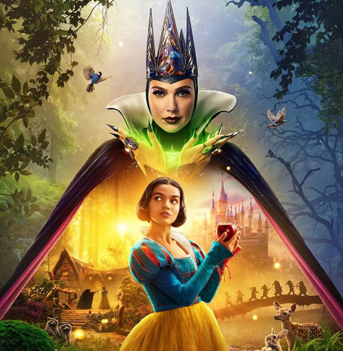 Snow White and the Evil Queen in an enchanting forest, with a castle in the background, portraying a scene from Disney. Snow White and the Evil Queen in an enchanting forest, with a castle in the background, portraying a scene from Disney.