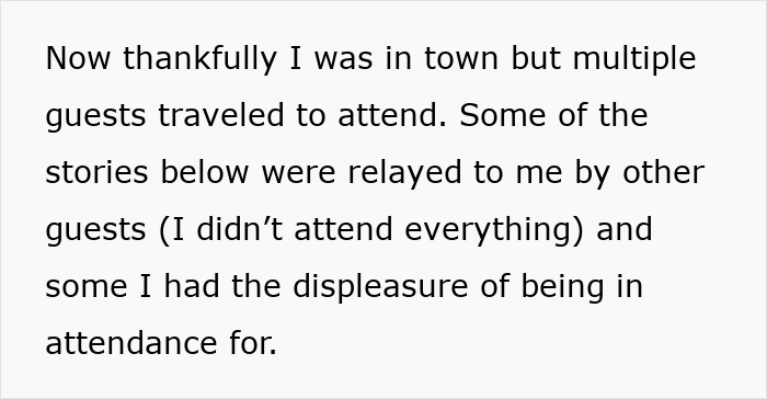 Text on a page describing a long wedding attended by multiple guests. Text on a page describing a long wedding attended by multiple guests.