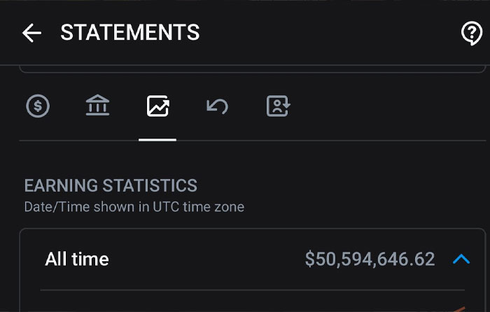 Earning statement screenshot showing $50,594,646.62, related to Sophie Rain's online influence success.