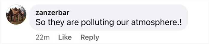 Online comment discussing mysterious spiral in UK skies, includes concern about atmosphere pollution.