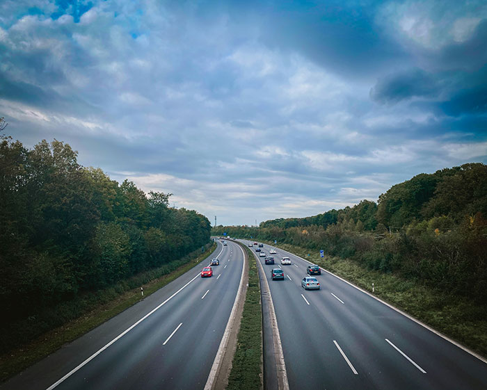 Highway view with cars, highlighting decisions that saved lives.
