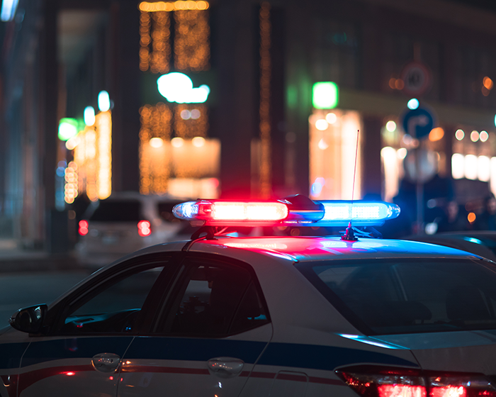Stock photo of a police car outdoors. Stock photo of a police car outdoors.